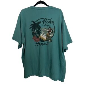 Colorwash Tees Teal Aloha From Hawaii Short Sleeve T Shirt Tee 2X